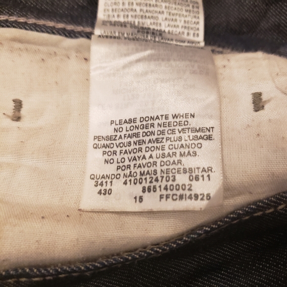 Levis 514 Jeans Mens 34x34 Denim Zipper Pockets Red Tag Slim Straight Dark Wash - Picture 9 of 9